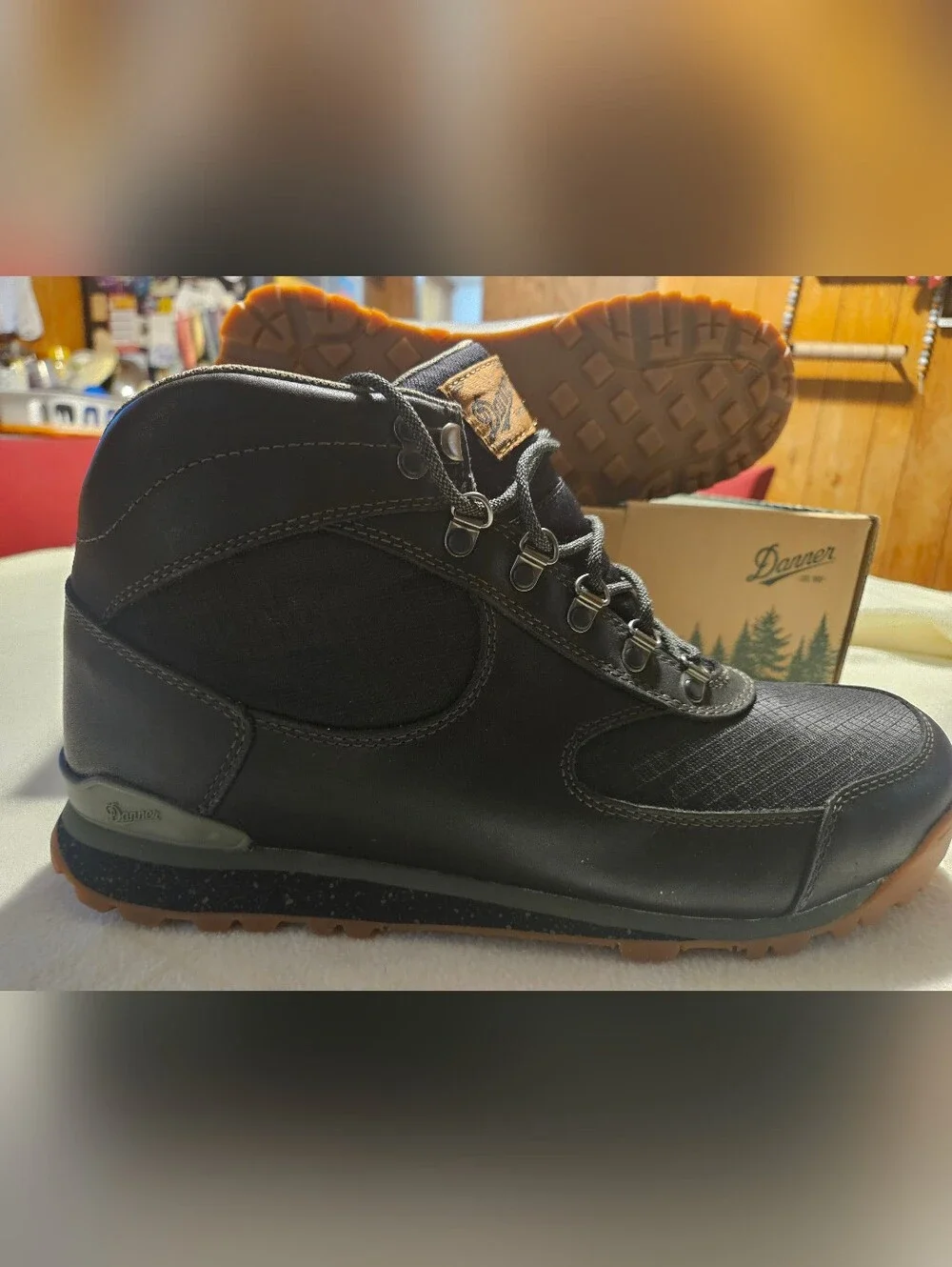 Danner Black and Brown Lace-Up Hiking Boots